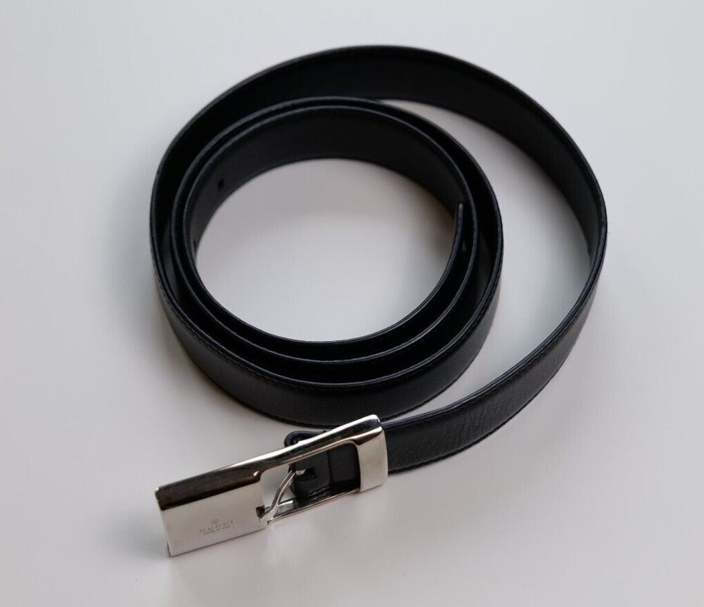 Gucci Classic Dress Black Buckle Belt 40